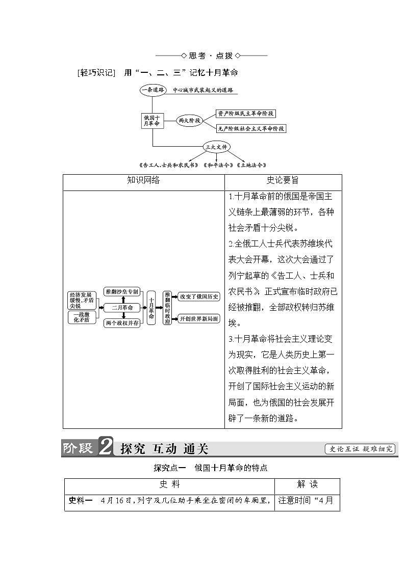 教案 2018版高中历史（人教版）必修1同步教师用书： 第5单元 第19课　俄国十月革命的胜利03