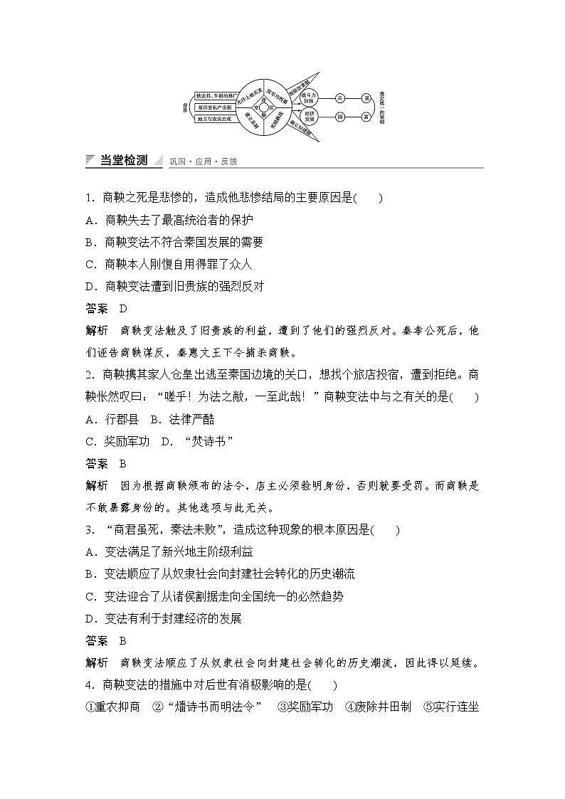 高中历史（人教版选修一）课时作业：第二单元　商鞅变法 第3课学案03