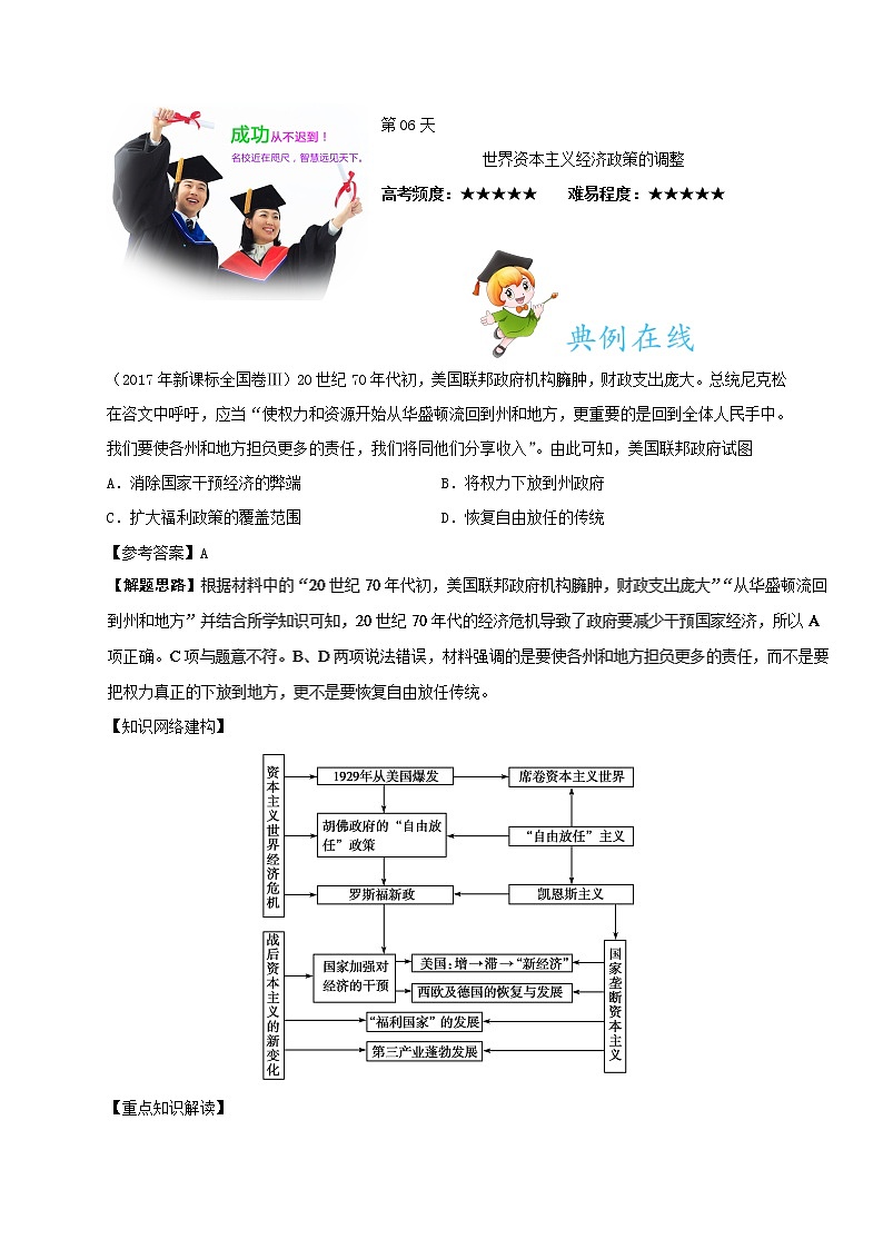 试卷 第06天 世界资本主义经济政策的调整-每日一题之快乐暑假高二历史人教版 Word版含解析01