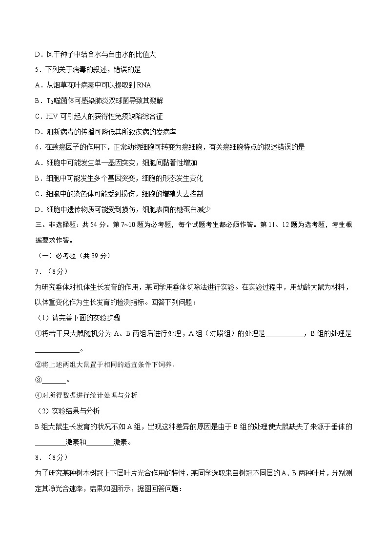 精编：2018年全国卷II理综生物高考真题及答案解析（原卷+解析卷）02