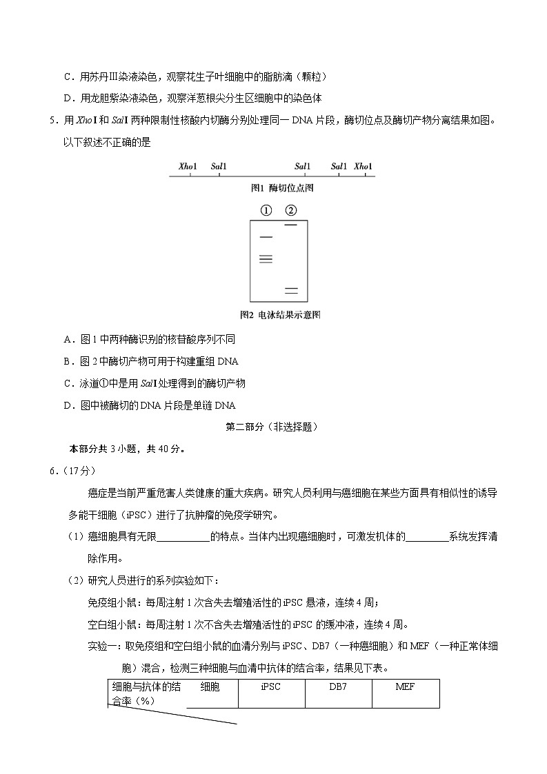 精编：2018年北京卷理综生物高考真题及答案解析（原卷+解析卷）02