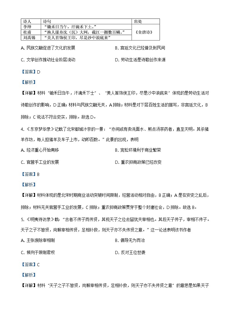 精编：2020年新高考全国2卷历史高考真题及答案解析（原卷+解析卷）（海南）02