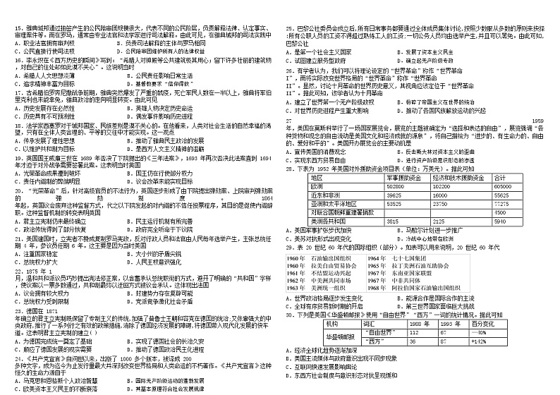 四川省成都市树德中学2020-2021学年高二下学期4月月考历史试题 word03