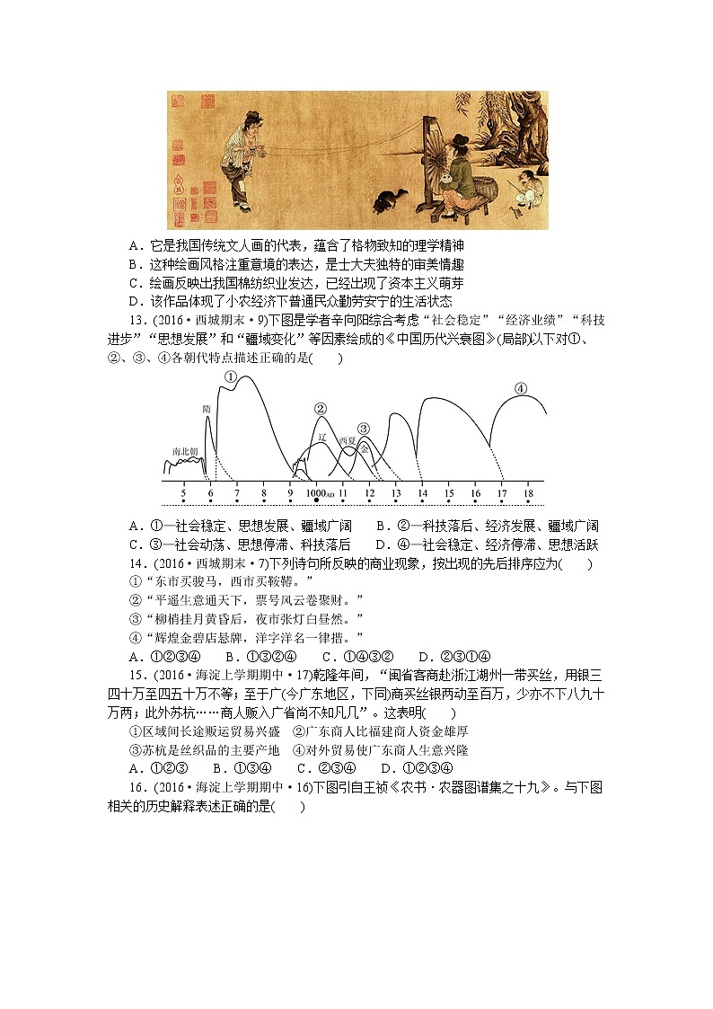 17高考二轮复习历史试题分类汇编(专题2-中国古代的经济制度)17第3页