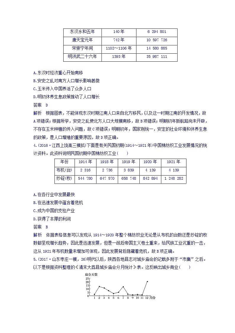 2018高考历史三轮冲刺考卷题型抢分练：高考题型分类训练 训练5 Word版含答案第2页