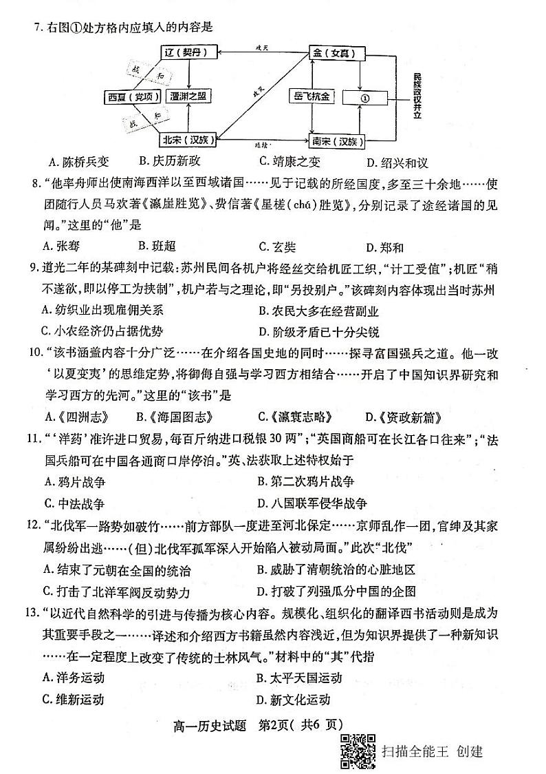 江苏省连云港市2020-2021学年高一上学期期末调研考试历史试题（图片版）02