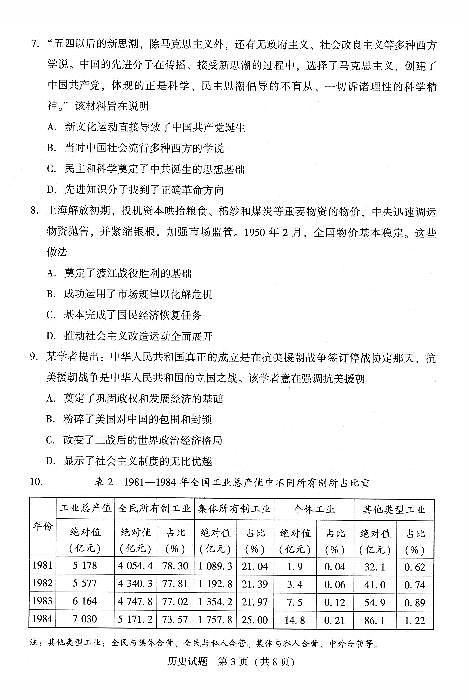 2021超级联考历史试卷+答案第3页