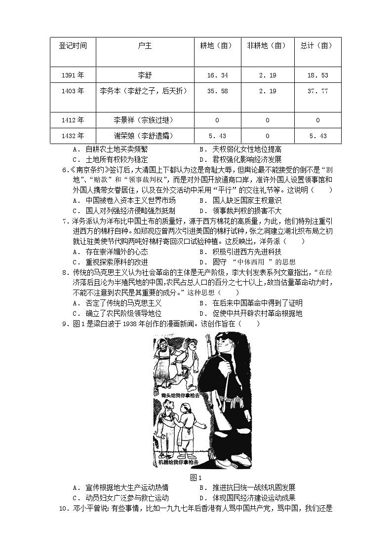 2021湖北省高考冲刺压轴卷：历史+答案解析02
