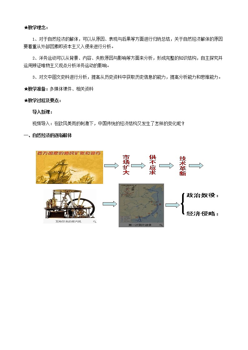 高中历史北师大版必修二 第6课近代中国经济结构的变动   4 教案第2页