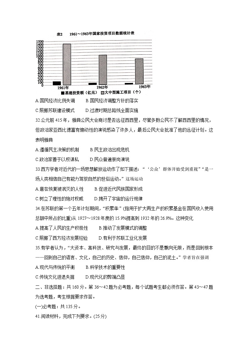 四川省成都市蓉城名校联盟2021届高三下学期4月第三次联考+历史+答案 试卷03
