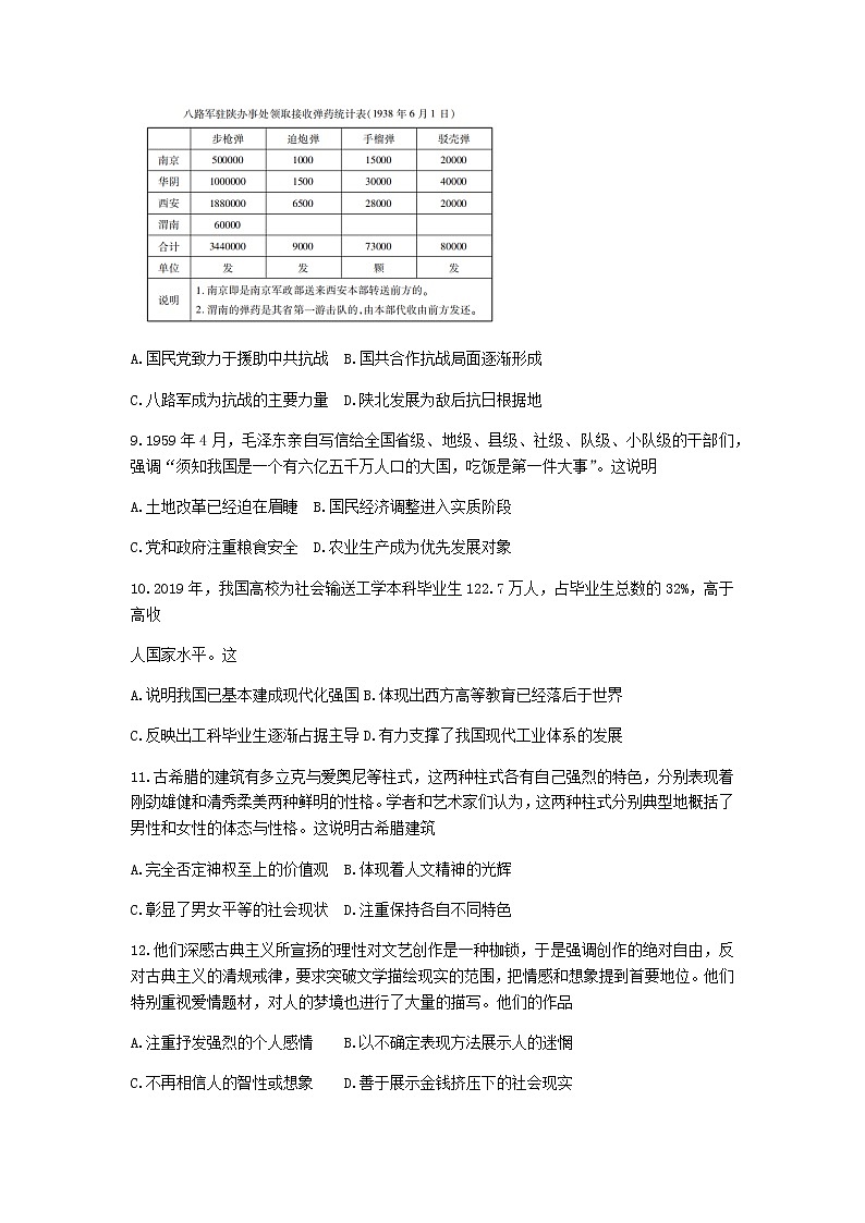广东省普通高中2020-2021学年高二下学期5月教学质量联合测评历史试题+答案 （wrod版）03