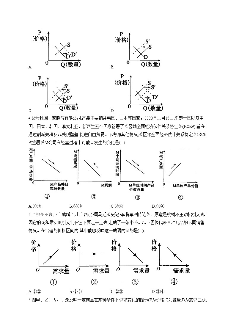 2022届高考政治一轮复习小题突破：经济生活（2）价格变动及其影响第2页