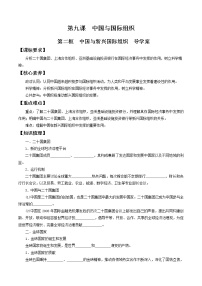 高中政治思品人教统编版选择性必修1 当代国际政治与经济中国与新兴国际组织及机制学案