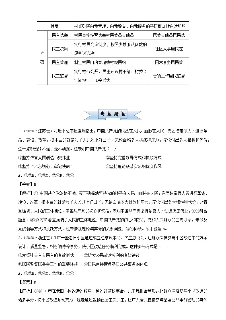 新高考2021届高考政治小题必练7公民的政治生活第2页