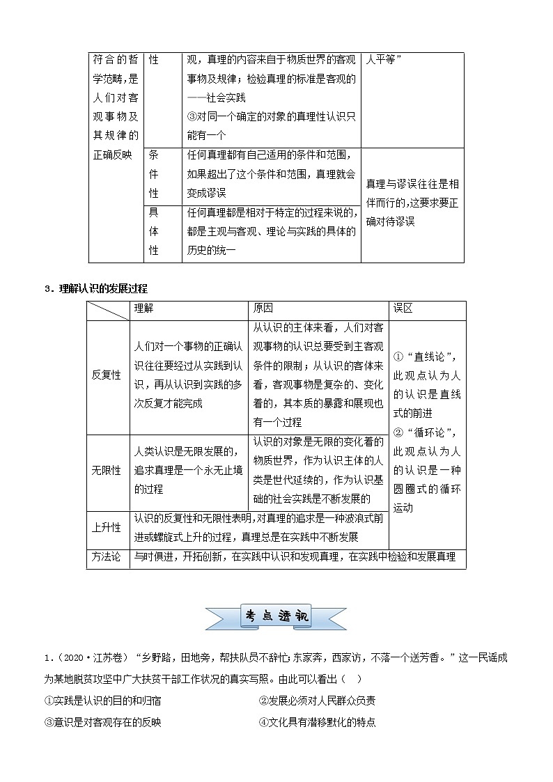 新高考2021届高考政治小题必练16求索真理的历程第2页