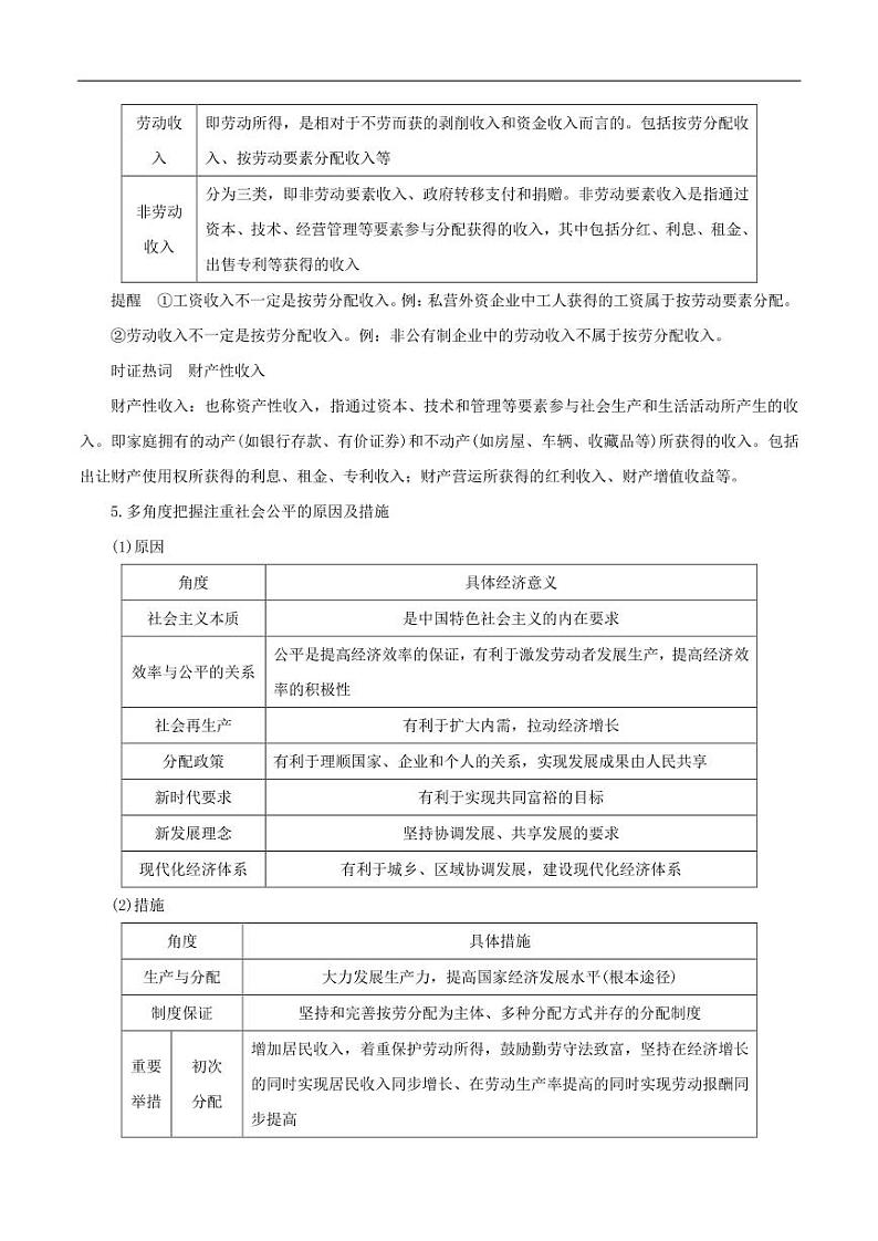 2020_2021年高考政治一轮复习考点个人收入的分配pdf含解析第3页