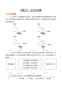 专题01生活与消费-三年（2019-2021）高考真题政治分项汇编（原卷版）