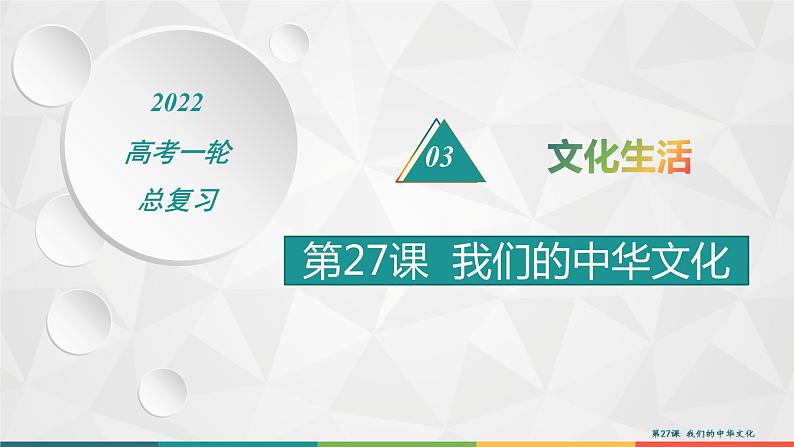 2022届高考政治一轮总复习 第十一单元 中华文化与民族精神 第27课　我们的中华文化 课件第1页