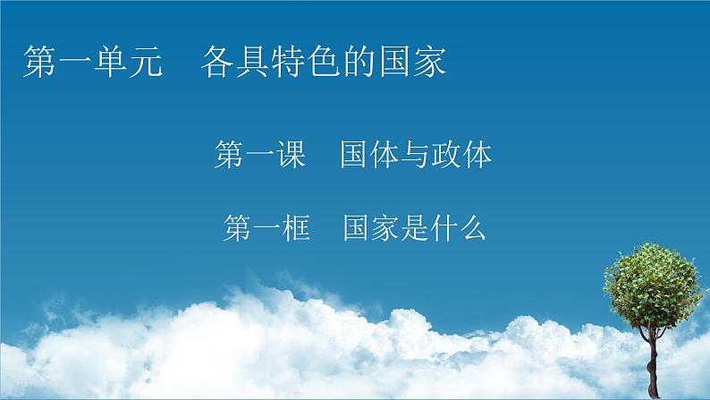 2021-2022学年新教材部编版政治选择性必修1课件：第1课+第1框+国家是什么第1页