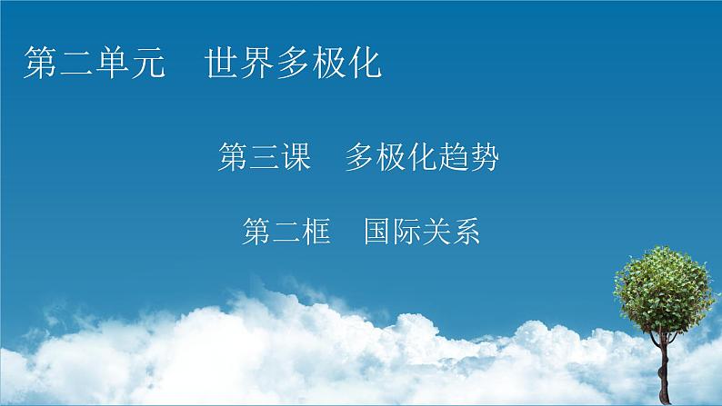 2021-2022学年新教材部编版政治选择性必修1课件：第3课+第2框+国际关系第1页