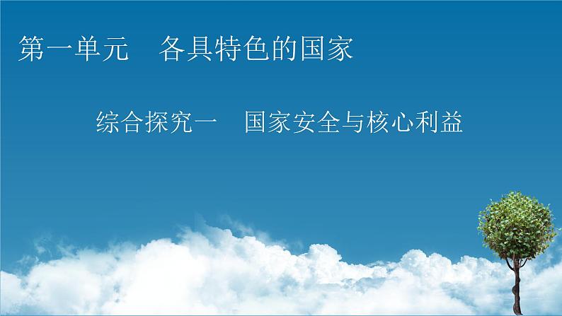 2021-2022学年新教材部编版政治选择性必修1课件：第一单元+综合探究+国家安全与核心利益01