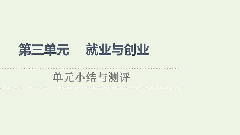 新教材高中政治第3单元就业与创业课件+学案+课后练习+单元测评打包15套部编版选择性必修201