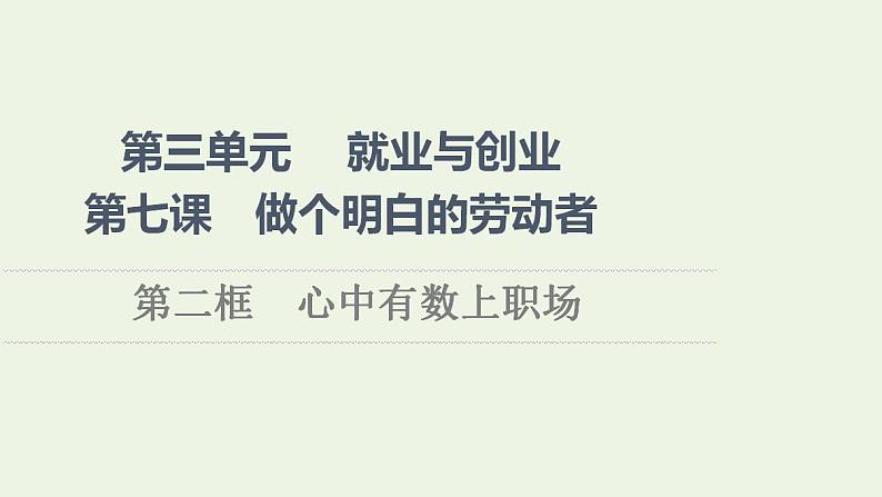 新教材高中政治第3单元就业与创业课件+学案+课后练习+单元测评打包15套部编版选择性必修201