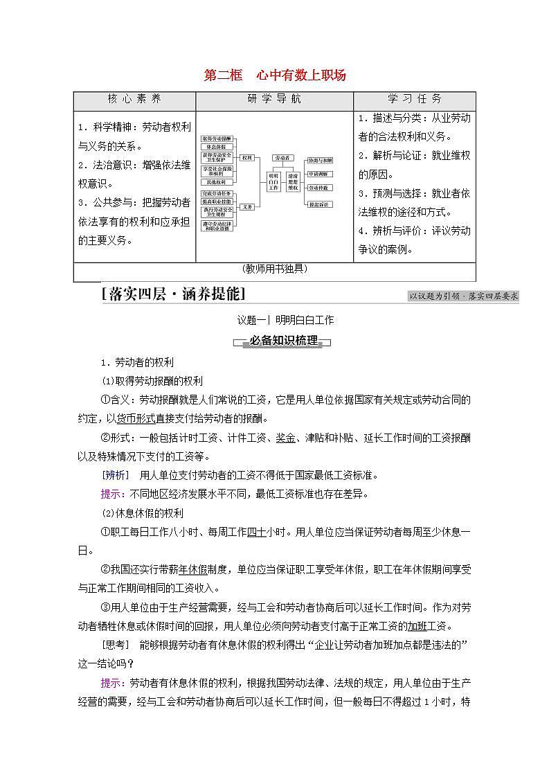 新教材高中政治第3单元就业与创业课件+学案+课后练习+单元测评打包15套部编版选择性必修201