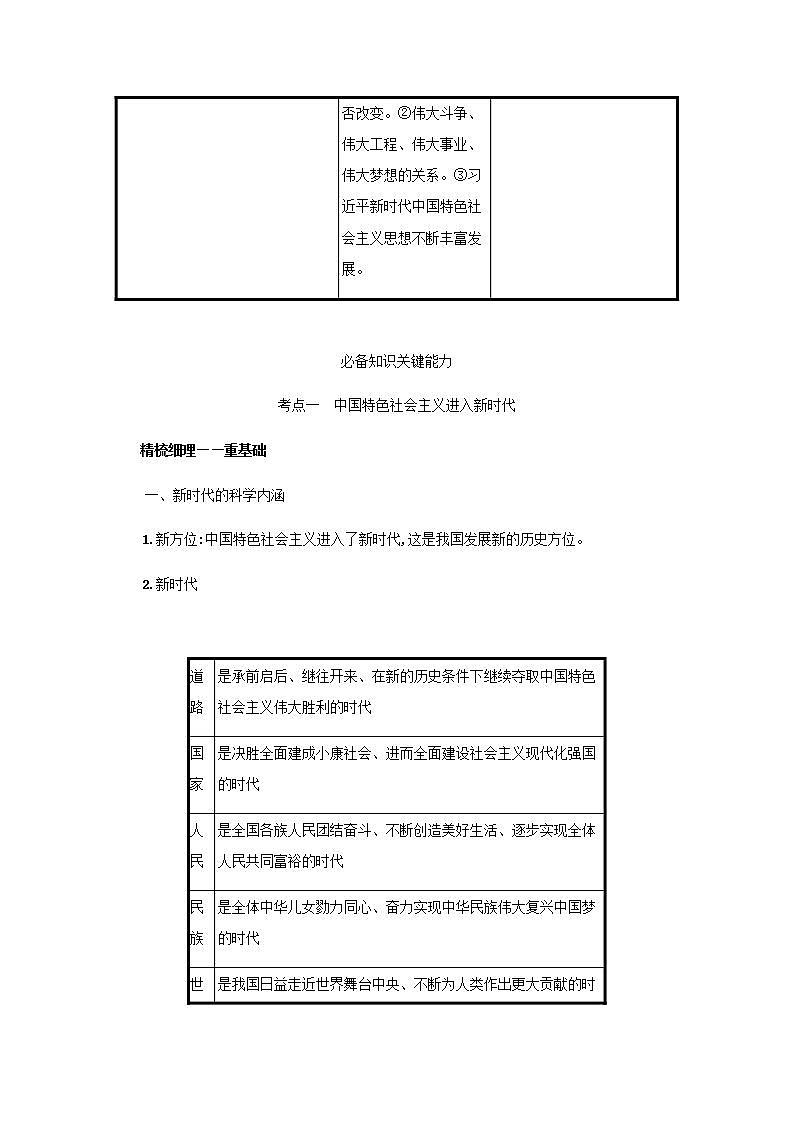 2022届新教材高考政治一轮复习第二单元中国特色社会主义的开创与发展第四课只有坚持和发展中国特色社会主义才能实现中华民族伟大复兴学案部编版第2页