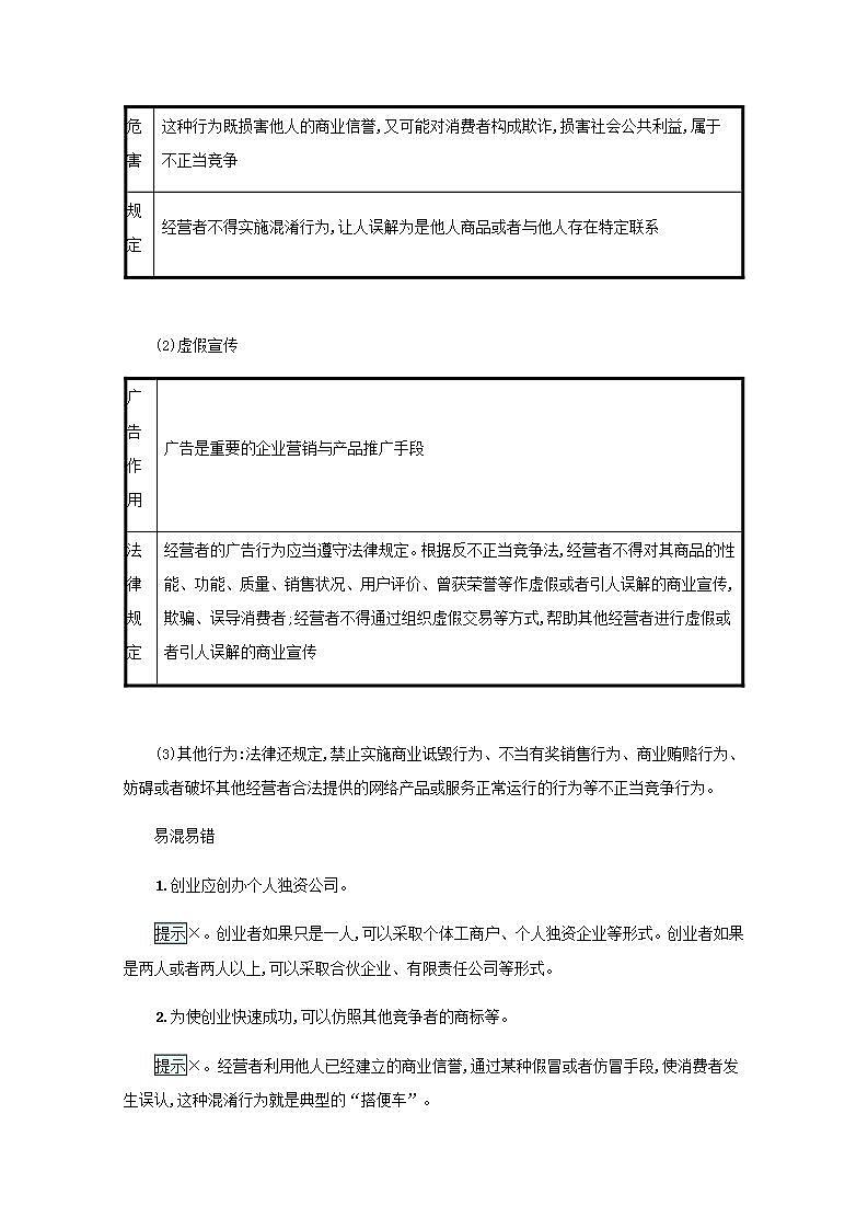 2022届新教材高考政治一轮复习第十七单元就业与创业第四十三课自主创业与诚信经营学案部编版第3页