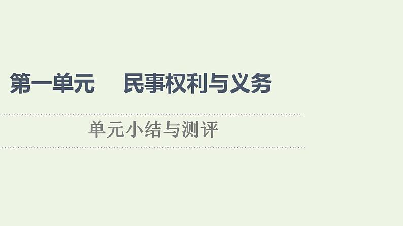 2021_2022学年新教材高中政治第1单元民事权利与义务单元小结与测评课件部编版选择性必修2第1页