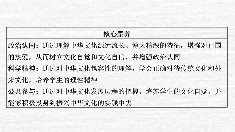 高考政治一轮复习第三单元发展社会主义民主政治第6课我们的中华文化课件新人教版必修3第3页