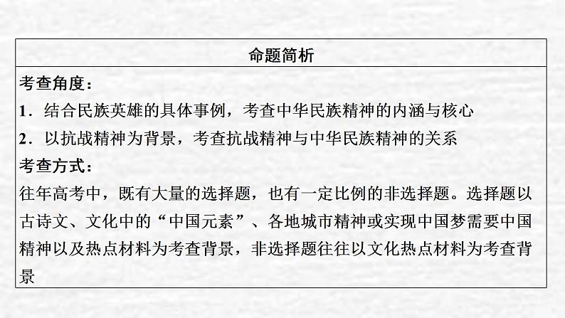 高考政治一轮复习第三单元发展社会主义民主政治第7课我们的民族精神课件新人教版必修3第4页