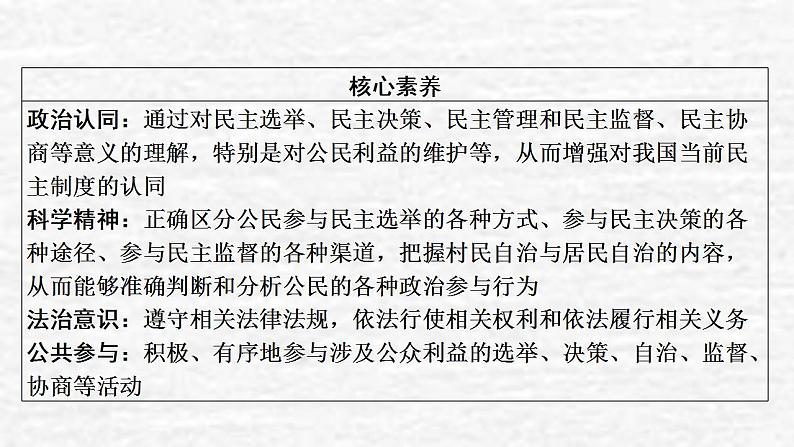 高考政治一轮复习第一单元公民的政治生活第2课我国公民的政治参与课件新人教版必修2第3页