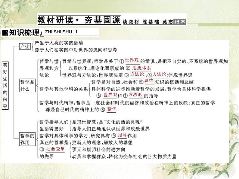 高中政治一轮复习第一单元生活智慧与时代精神1美好生活的向导含哲学与时代精神课件新人教版必修4第3页