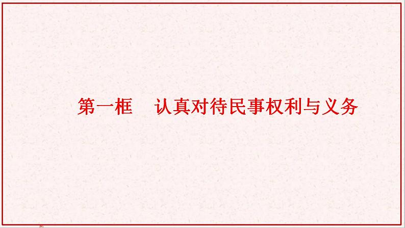 部编版高中政治选择性必修二1.1认真对待民事权利与义务  课件第1页