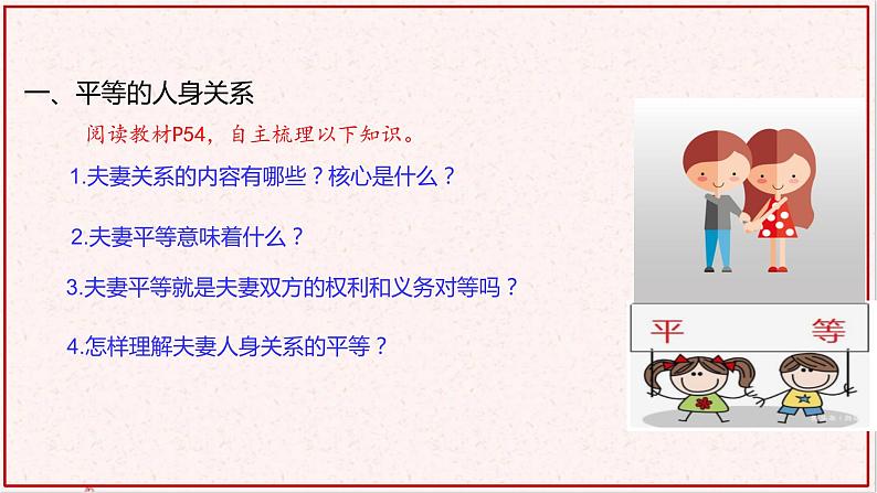 部编版高中政治选择性必修二6.2夫妻地位平等 课件第5页