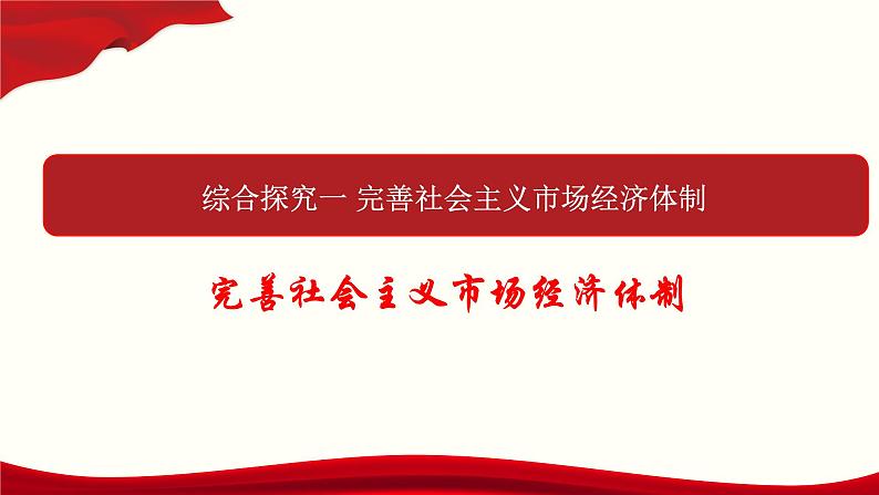 统编版高中思想政治必修2  综合探究 完善社会主义市场经济体制 课件01