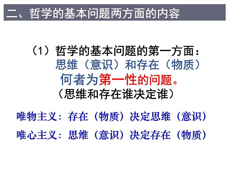 人教版 (新课标)  必修4 生活与哲学 哲学的基本问题课件06