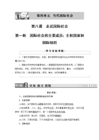 人教版 (新课标)1 国际社会的主要成员：主权国家和国际组织教学设计及反思