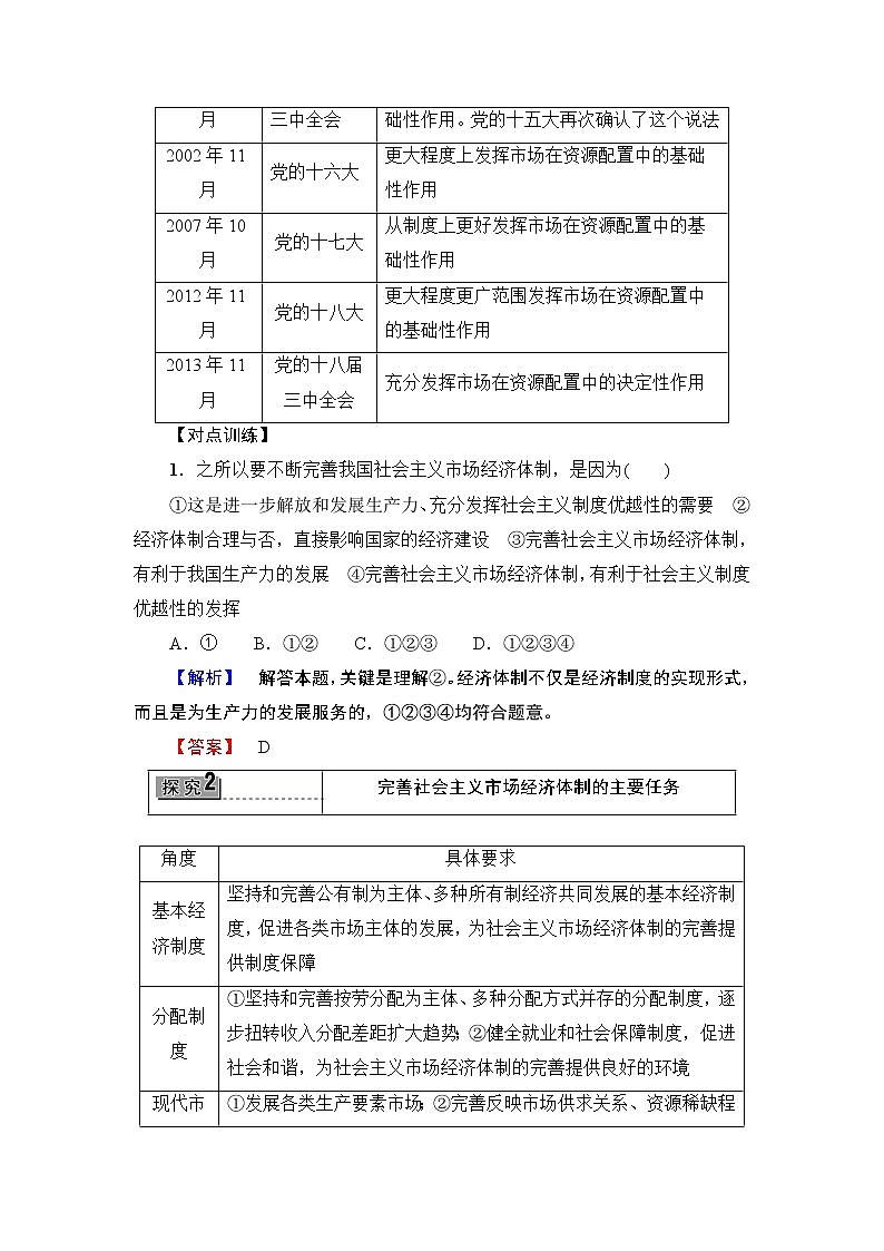 高中政治人教版选修2教案： 专题五 4　完善社会主义市场经济体制 Word版含答案教案03
