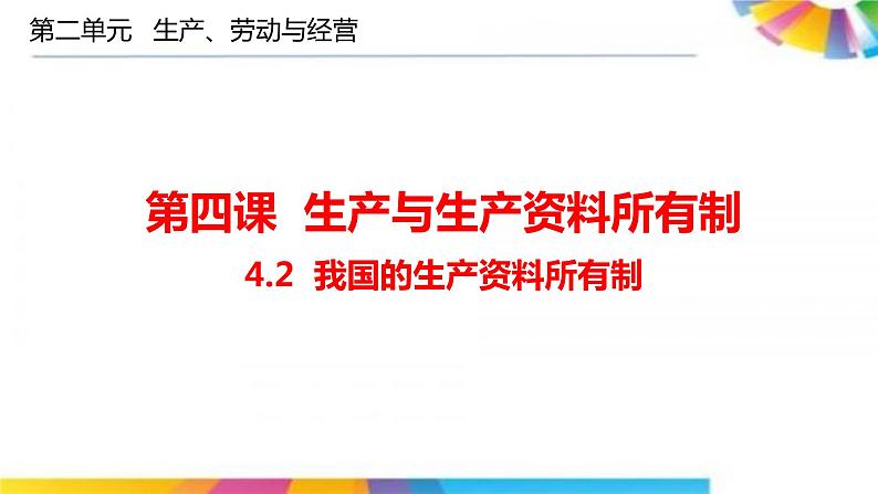 高中政治人教版必修一经济生活4.2我国的生产资料所有制课件（共20张PPT）第1页