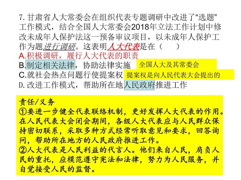 5.1 人民代表大会：我国的国家权力机关 习题课件-2020-2021学年高中政治统编版必修三（共23张PPT）第7页