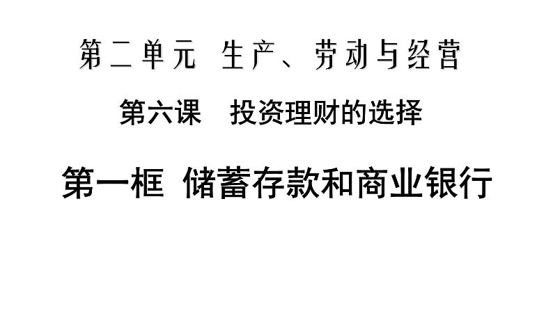 人教版新课标高中政治必修1第二单元6.1储蓄存款和商业银行 课件（共32张PPT）第3页