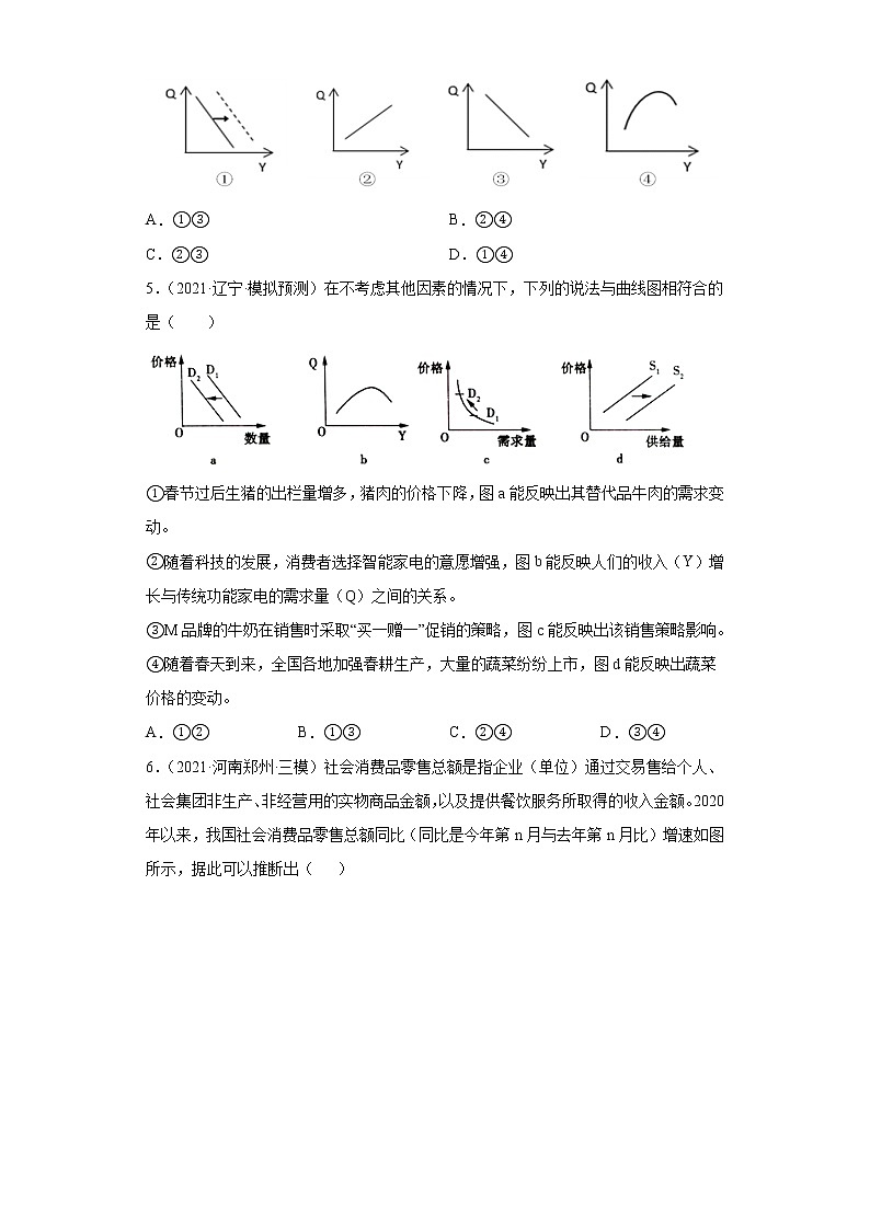 第3课 多彩的消费（2022高考一轮复习课时达标检测）02