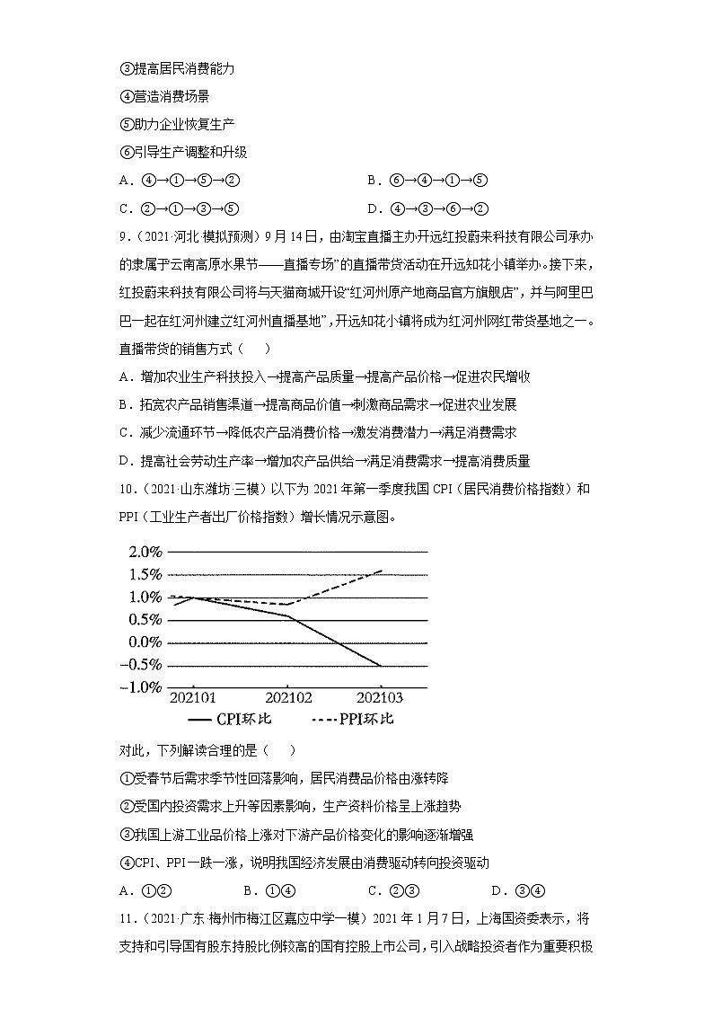 第4课 生产与经济制度（学生版）（2022高考一轮复习课时达标检测）第3页