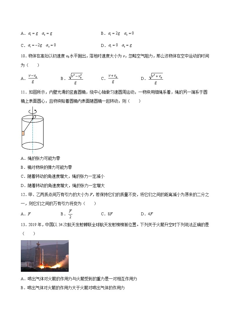 2021年12月山东省普通高中学业水平合格性考试物理仿真模拟试卷A（考试版）第3页