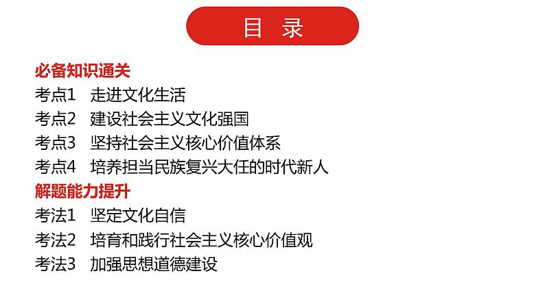 全国通用高中政治一轮复习《专题十二   发展中国特色社会主义文化》课件第2页