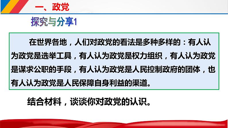 第一单元第一课第三框政党和利益集团 课件1（选择性必修1）05