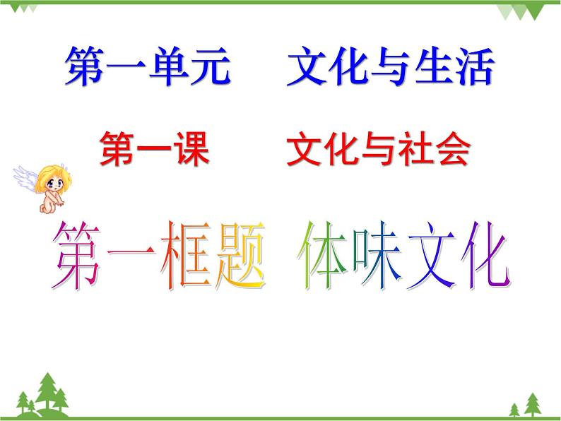 人教版高中政治必修三1.1 体味文化 课件第1页